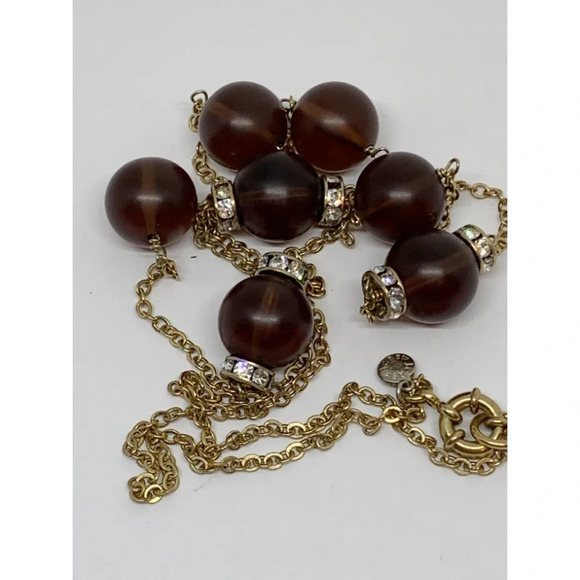 J. Crew Smoky Brown Bead & Rondelles Necklace - Picture 2 of 2